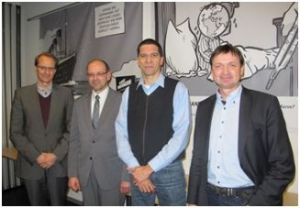 v.l.n.r.: Prof. Dr. Dirk Messner, Rainer Schmeltzer, Marcos da Costa und Johannes Auge.