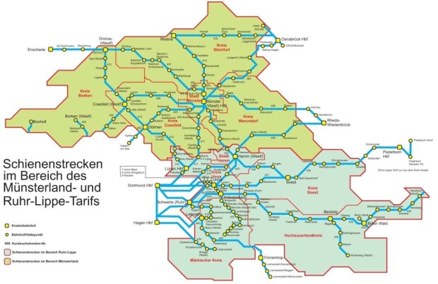 Streckennetz Job-Ticket